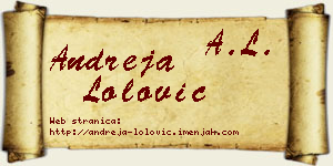Andreja Lolović vizit kartica